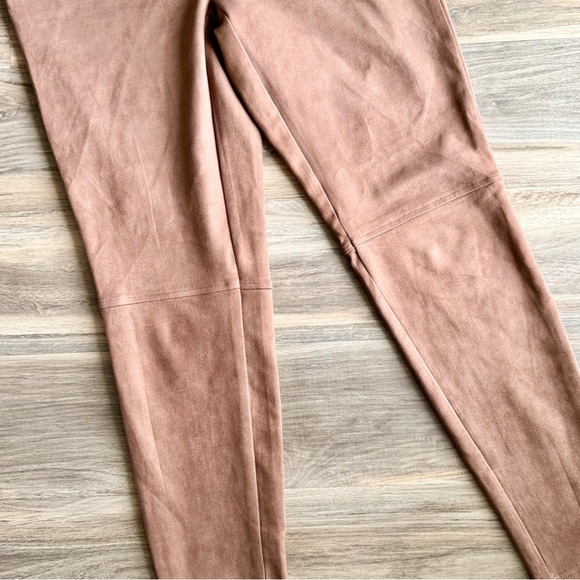 Marina Luna Faux Suede Stretch Chocolate Brown Pull On Leggings – Size 6 - Picture 5 of 9
